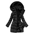 thumbnail image 1 of VNKIDY Women Parkas Attumn Winter Fashion Solid Color Composite Cotton Padded Coats Zipper Long Sleeve Hooded Jacket With Pockets For Outdoor Wear Soft Outerwear, 1 of 9