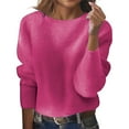 thumbnail image 1 of VNKIDY Women Sweater Loose Solid Crewneck Knitted Pullover Long Sleeve Soft Comfortable Casual Sweatshirts For Fall Winter Fashion Lovely Knitwear, 1 of 5