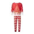 thumbnail image 1 of VNKIDY Women Xmas Family Matching Pajamas Crewneck Long Sleeve Top With Pants Printed Holiday Homewear Sleepwear Nightwear Fashionable Pjs, 1 of 4