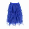thumbnail image 1 of VNKIDY Women's Carnival Solid Color Tulle Skirt Multi Layer Ruffled High Waist Flowy Long Skirt For Party Casual Festival Wear Stylish Bottoms, 1 of 3
