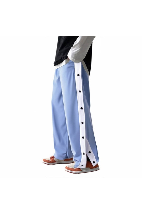 Women's Casual Pants Contrast Color Side Button Split Pants Lightweight Fabric Stylish Design Comfortable Trousers For Casual Daily Outdoor Leisure Activities Trendy Trousers