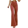 thumbnail image 1 of VNKIDY Women's Casual Pants Solid Color Corduroy Flared Pants High Waist Design Soft Fabric Comfortable Trousers For Casual Daily Outdoor Leisure Activities Classic Trousers, 1 of 6