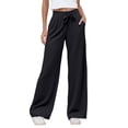 thumbnail image 1 of VNKIDY Women's Casual Pants Summer Lightweight Solid Color Sweatpants With Pockets Loose Fit Elastic Waisted Drawstring Trousers For Outdoor Activities Fashionable Pants, 1 of 7