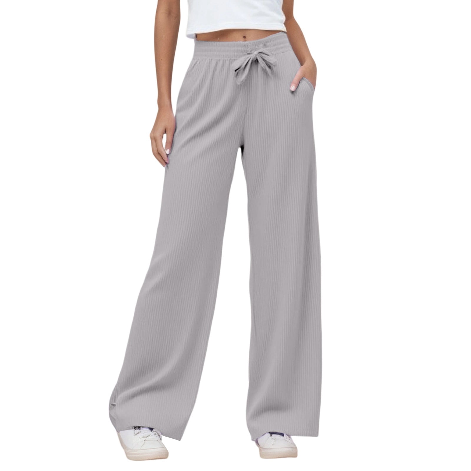 VNKIDY Women's Casual Pants Summer Lightweight Solid Color