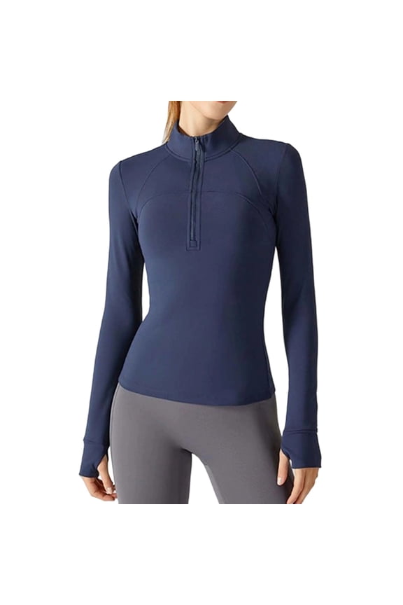 Women's Coat Autumn Winter Solid Color Half Zip Fitted Long Sleeve Top Sleek Practical Style Coat For Casual Daily Streetwear Activities Holiday Outerwear