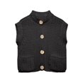 thumbnail image 1 of VNKIDY Women's Knit Sweater Vest Sleeveless Crewneck Solid Color Coat Relaxed Fit Warm Cardigan For Cold Weather Daily Wear Soft Knitwear, 1 of 2