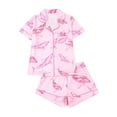 thumbnail image 1 of VNKIDY Women's Pajamas Whale Print 2 Piece Pajama Set Short Sleeve Button Front Lapel Top Elastic Waisted Shorts Loungewear Set For Home Relaxation Adorable Pjs, 1 of 7