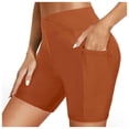 thumbnail image 1 of VNKIDY Women's Solid Color Slim Fit Swim Shorts High Waist Stretchy Sports SwImsuit With Pockets For Summer Beach Water Activities Stylish Swimwear, 1 of 6