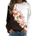 thumbnail image 1 of VNKIDY Women's Sweatshirt Autumn Spring Oversized Rose Prints Pullover Long Sleeve Crewneck Loose Fit Sweatshirts For Cold Weather Classic Tops, 1 of 5