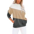 thumbnail image 1 of VNKIDY Women's Sweatshirt Fall Winter Loose Fit Color Block Pullover Long Sleeve Loose Fit Crewneck Sweatshirts For Cold Weather Comfortable Tops, 1 of 5