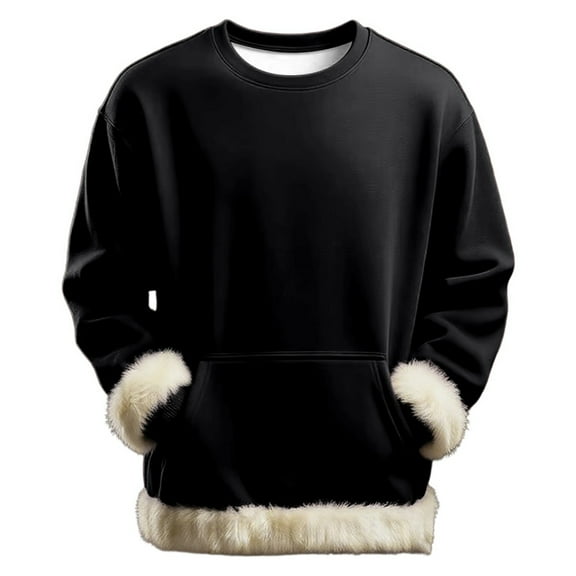 VNKIDY Women's Sweatshirt Solid Color Trim Oversized Sweatshirt Street Style Long Sleeve Crewneck Loose Fit Pullover With Kangaroo Pocket For Cold Weather Daily Wear Classic Tops