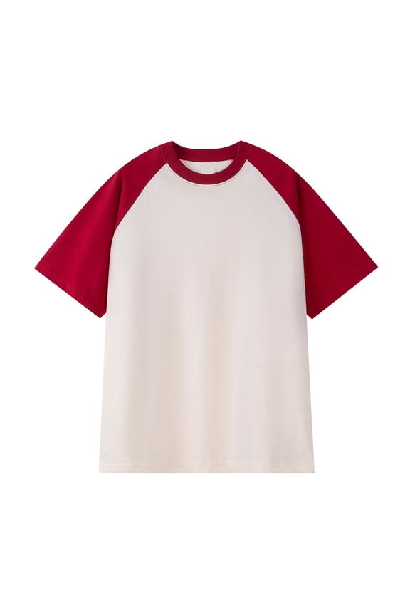 Women's T-Shirt Color Block Raglan Short Sleeve Tees Crewneck Relaxed Fit Casual Basic Top For Daily Layering Wear Leisure Top