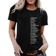 thumbnail image 1 of VNKIDY Women's T-Shirt Letter Graphic Short Sleeve Tees Crewneck Casual Soft Lightweight Top For Daily Outdoor Wear Classic Top, 1 of 4