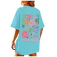 thumbnail image 1 of VNKIDY Women's T-Shirt Lightweight Oversized Graphic Tees Short Sleeve Crewneck Loose Fit Top With Back Floral Print For Summer Casual Daily Outdoor Wear Versatile Top, 1 of 6
