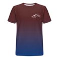 thumbnail image 1 of VNKIDY Women's T-Shirt Mountain Print Gradient Short Sleeve Tees Crewneck Casual Lightweight Stretchy Top For Daily Outdoor Wear Trendy Top, 1 of 2