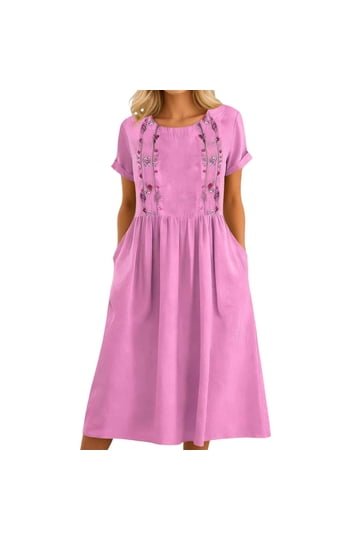 Embroidered Midi Dresses