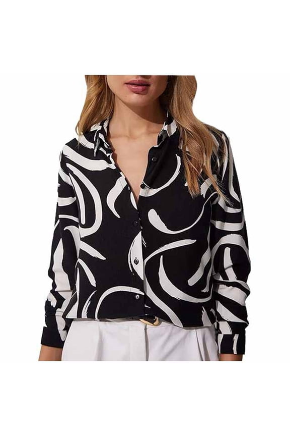 Womens Collared Three Quarter Sleeve Leopard Print Button Down Blouse With Roll Tab Sleeves Casual Loose Fit For Daily Wear Office Outings Light Gray XL