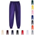 thumbnail image 1 of VNKIDY Womens Drawstring Elastic Waist Solid Color Jogger Pants Summer Soft Side Pocket Casual Daily Sport Sweatpants For Ladies Cozy Pants Purple XXXL, 1 of 5