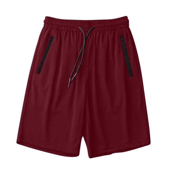 VNKIDY Womens Elastic Waist Mesh Basketball Shorts With Zipper Pockets Adjustable Drawstring Casual Loose Fit Shorts For Sports Daily Activities Casual Bottoms