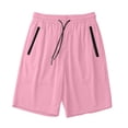 thumbnail image 1 of VNKIDY Womens Elastic Waist Mesh Basketball Shorts With Zipper Pockets Adjustable Drawstring Casual Loose Fit Shorts For Sports Daily Activities Classic Bottoms, 1 of 3