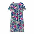 thumbnail image 1 of VNKIDY Womens Floral Print Homewear Dress Short Sleeve Crewneck Loose Fit Casual Dress With Pockets For Summer Daily Home Relaxation Green One Size, 1 of 3
