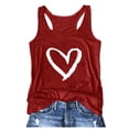thumbnail image 1 of VNKIDY Womens Racerback Tank Top With Heart Graphic Print Sleeveless U Neck Lightweight Casual Streetwear Top For Summer Daily Wear Red M, 1 of 4