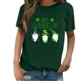 thumbnail image 1 of VNKIDY Womens Short Sleeve Crewneck TShirt With Happy St Patricks Day Cartoon Elf Clover Graphic Casual Loose Fit Tees For Saint Patricks Day Daily Wear Green M, 1 of 6