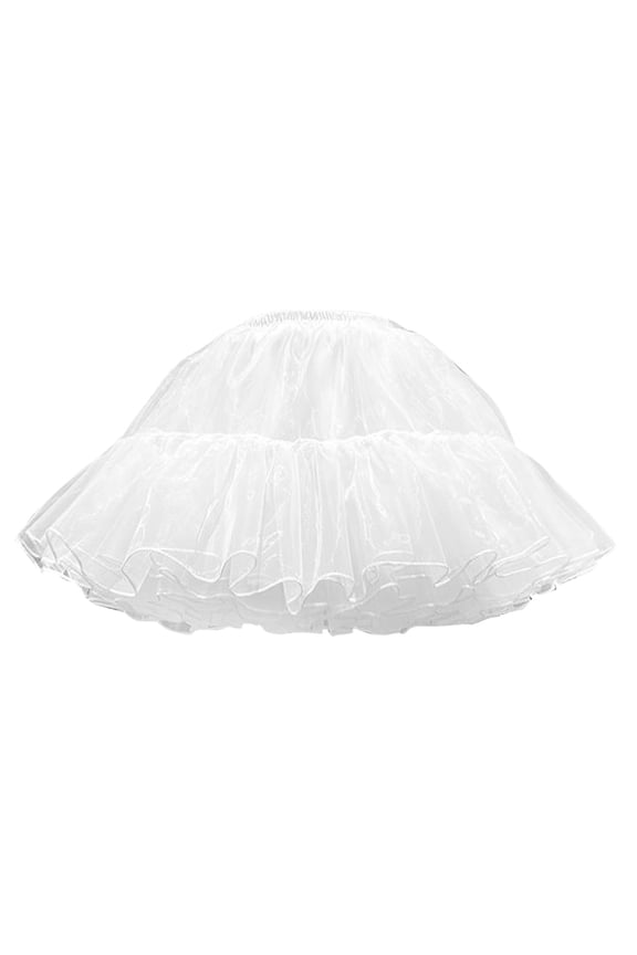 Womens Solid Color Elastic Waist Layered Tulle Petticoat Underskirt For Holiday Daily Wear Cozy Skirts