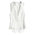 thumbnail image 1 of VNKIDY Womens Solid Color Peplum Casual Vest With Button Closure V Neck Sleeveless Waistcoat For Formal Daily Wear White XXXL/6, 1 of 3