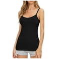 thumbnail image 1 of VNKIDY Womens Solid Color Seamless Scoop Neck Spaghetti Strap Cami Top Fitted Basic Layering Camisole For Daily Wear Versatile Top, 1 of 5