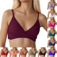 thumbnail image 1 of VNKIDY Womens Thin Spaghetti Strap Front Twist Solid Color V Neck Bikini Top Summer Seaside Regular Fit Quick Dry Swim Bath Tops For Ladies Red L, 1 of 5