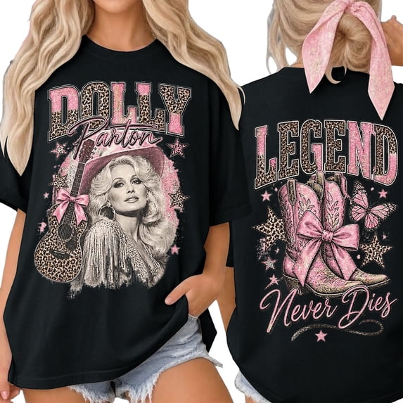 VNKIDY Womens Vintage Dolly Shirt Short Sleeve Parton Memorial T-Shirts Country Singer Graphic Tees Retro Country Music Festival Loose Fit Womens Clothes,Size XXL