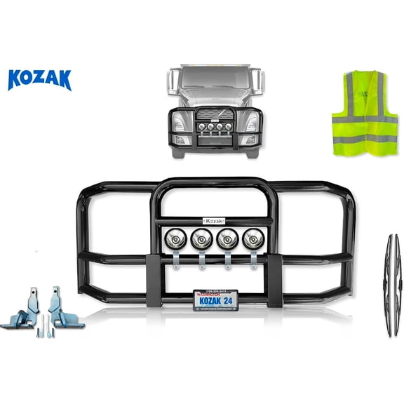 VNL 2018+ Front Grille Deer Moose Brush Bumper Guard Black (Kozak)