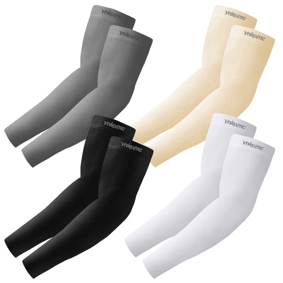 VNLEXMC 4 Pairs Arm Sleeves to Cover Arms for Men & Women,UV Sun Protection,Cooling Sports Compression,Tattoo Cover Up Sleeve