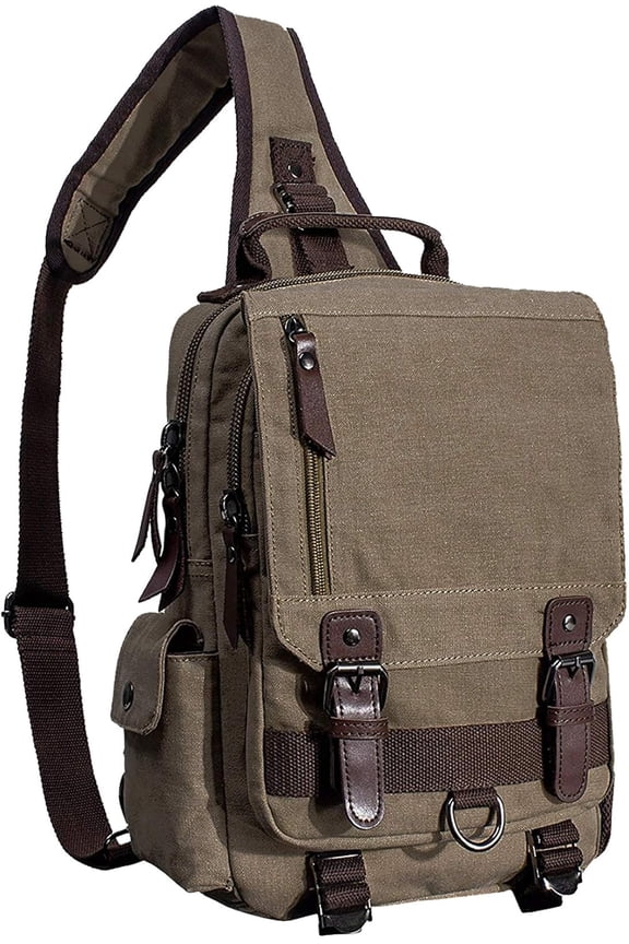 Canvas Cross Body Messenger Bag for Men man Sling Shouler Backpack Travel Rucksack