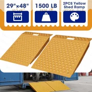 VNN 29" x 48" Shed Ramp with Anti-Slip Surface, 1500 lbs Capacity Alloy Steel Ramp for Lawn Mowers, ATVs, Tractors & Motorcycles,Yellow 2PCS