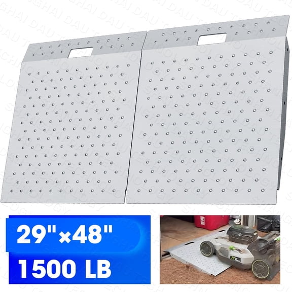 VNN Shed Ramp for Riding Mower & Lawn Equipment Anti-Slip Punch Plate Ramp (2PC)