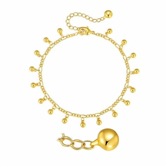 VNOX Women's Gold Tone Brass Beaded Anklet Ball Chain Foot Jewelry for Summer Beach Vacation
