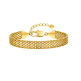 thumbnail image 1 of VNOX 18K gold bracelets for women Adjustable gold plated Link Bracelets - Non Tarnish, Waterproof Mesh & Bangle Bracelets Lightweight Trendy Chunky Chain, 1 of 3