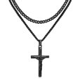 thumbnail image 1 of VNOX 2 Pcs Crucifix Cross Necklace for Men, Layered Stainless Steel Pendant Rope Chain,Black Crucifix Necklace, Jesus Cross Necklaces Religious Gifts for Men, 1 of 7