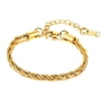 thumbnail image 1 of VNOX 4mm Gold Stainless Steel Wheat Chain Bracelet for Women w/ Lobster Clasp & Extender, 1 of 5