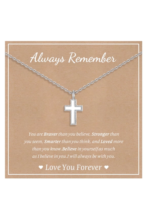 925 Sterling Silver Cross Necklace for Women - Faith Cross Chain Necklaces Small Dainty Pendant Jewelry Gifts for Teenager, Easter First Communion Baptism Birthday