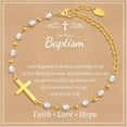 thumbnail image 1 of VNOX Baptism Cross Bracelet Gift : 18k Gold Plated/Silver Delicate Pearl Cross Bracelets Daughter Granddaughter Birthday First Communion Confirmation Gifts Christian Jewelry, 1 of 5