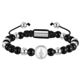 thumbnail image 1 of VNOX Beaded Bracelet Men Black Onyx Bracelets for Men Cross Stainless Steel Bracelet with Natural Stone Beads, Adjustable Religious Fashion Jewelry, 1 of 4
