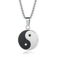 thumbnail image 1 of VNOX Chinese philosophy Taoist symbols Yin Yang Tai Chi diagram stainless steel pendant necklace, talisman jewelry, 1 of 4