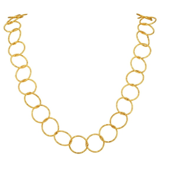 VNOX Chunky Gold Necklace for Women: Gold Plated Loop Chain Link Statement Choker Necklace for Women - Chunky Fashion Pendant Jewelry