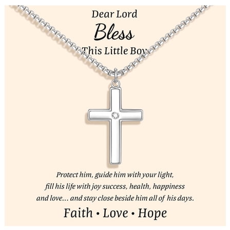 VNOX Cross Chain Necklace for Women Gifts : Minimal Stainless Steel Silver Crucifix Cross Pendant Jewelry for Women from Mom Dad Graduation Anniversary Birthday Gift with Gift Card