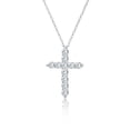 thumbnail image 1 of VNOX Cross Necklaces for Women 925 Sterling Silver Cubic Zirconia Cross Pendant Necklace Simple Jesus Cross Necklace Cute Simulated Diamond Jewelry Religious Minimalist Gift, 1 of 9