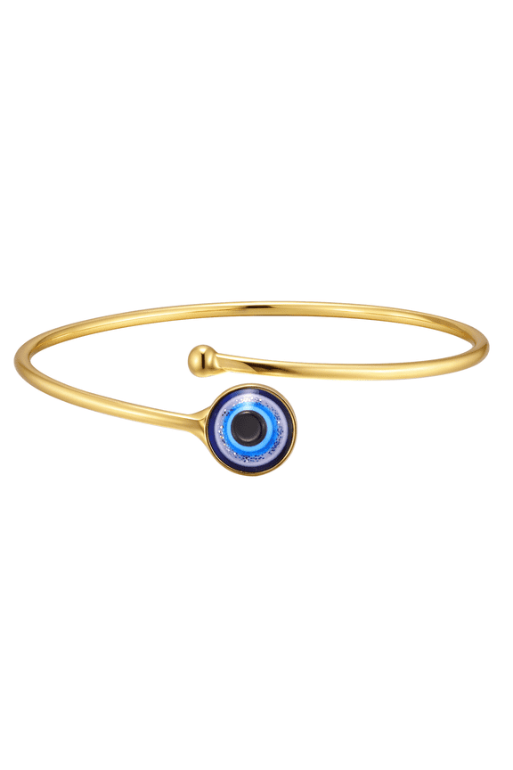 Evil Eye Bracelet Adjustable High Polished Blue Evil Eye Cuff Bangle Bracelet Lucky Kabbalah Protection Bracelet for Women Men Amulet Friendship Jewelry
