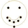 thumbnail image 1 of VNOX Gold Necklaces Bracelets Earring Set - 18K Gold Plated Flower Bracelet Chain,Stainless Steel Non Tarnish Floral Pendant Stud Jewelry Sets,Christmas Birthday Lucky Gift for Mom Wife Girlfriend, 1 of 4